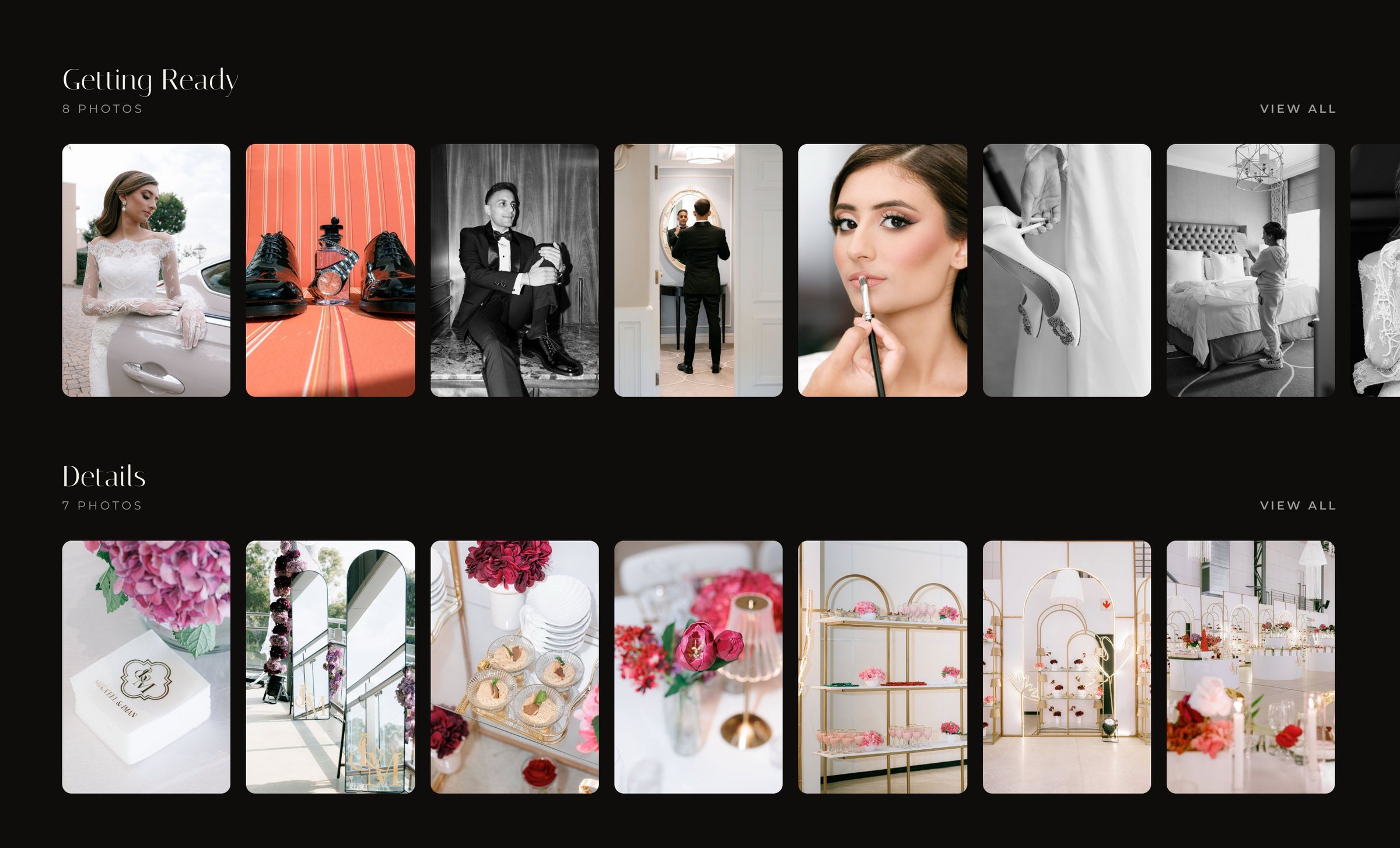 Mikaeel & Iman's wedding photo sets in Dellro's Gatsby layout