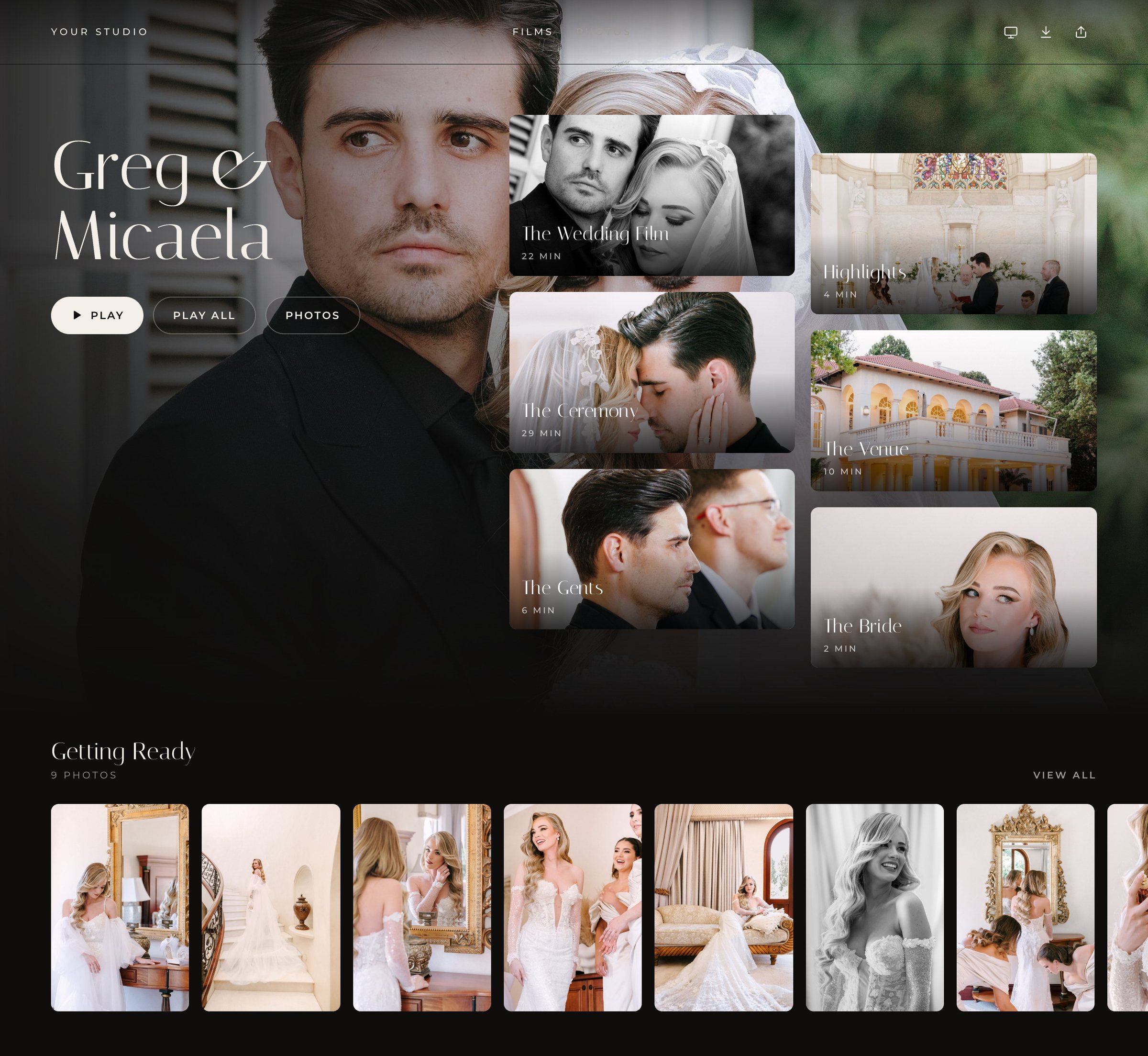 Greg & Micaela's wedding gallery in Dellro's Sierra layout