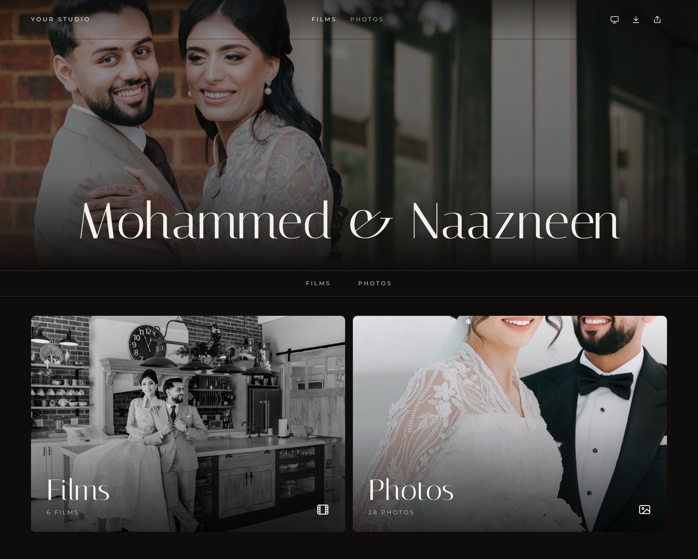 Mohammed & Naazneen's wedding gallery in Dellro's Duet layout