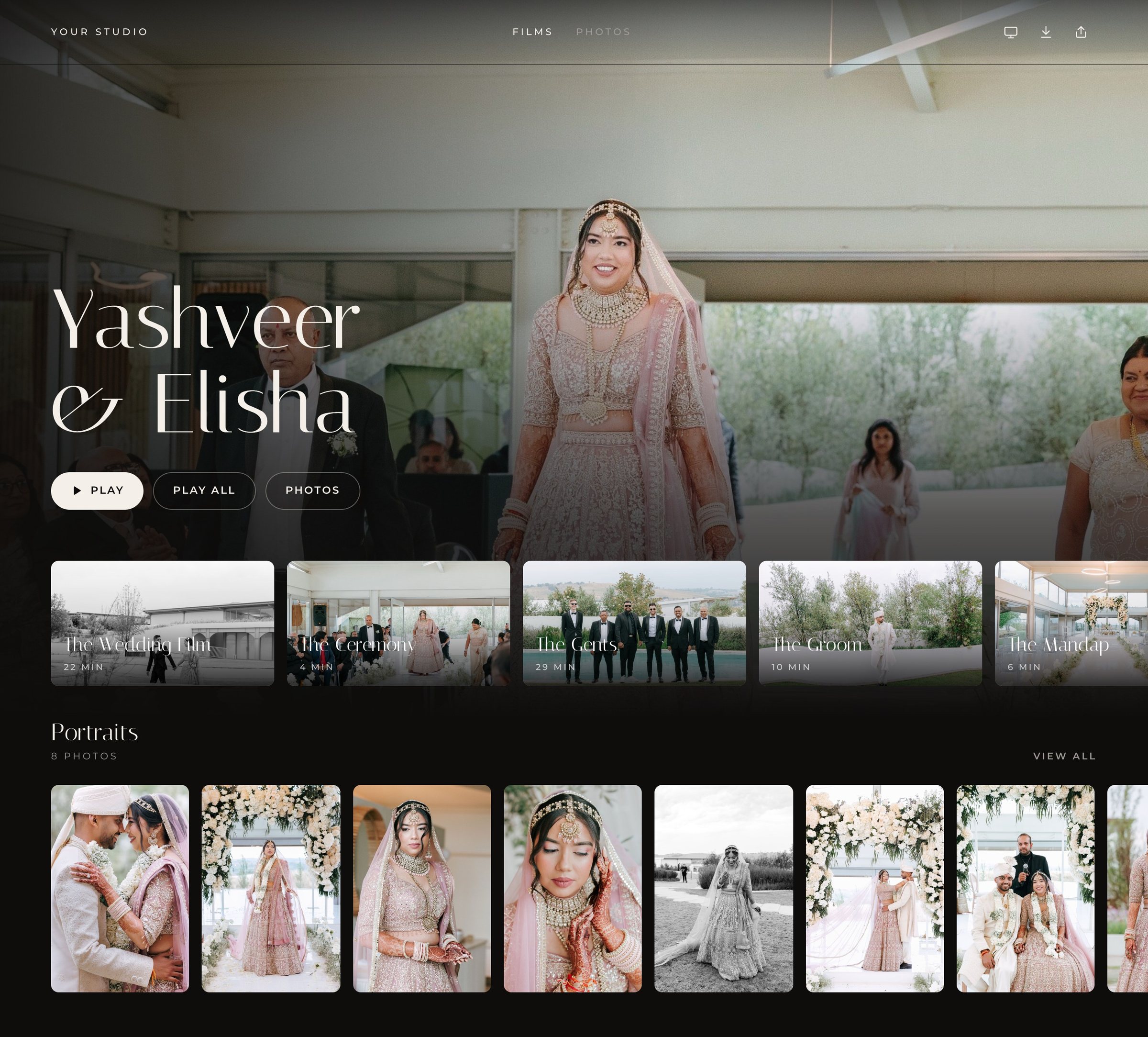 Yashveer & Elisha's wedding gallery in Dellro's Grove layout