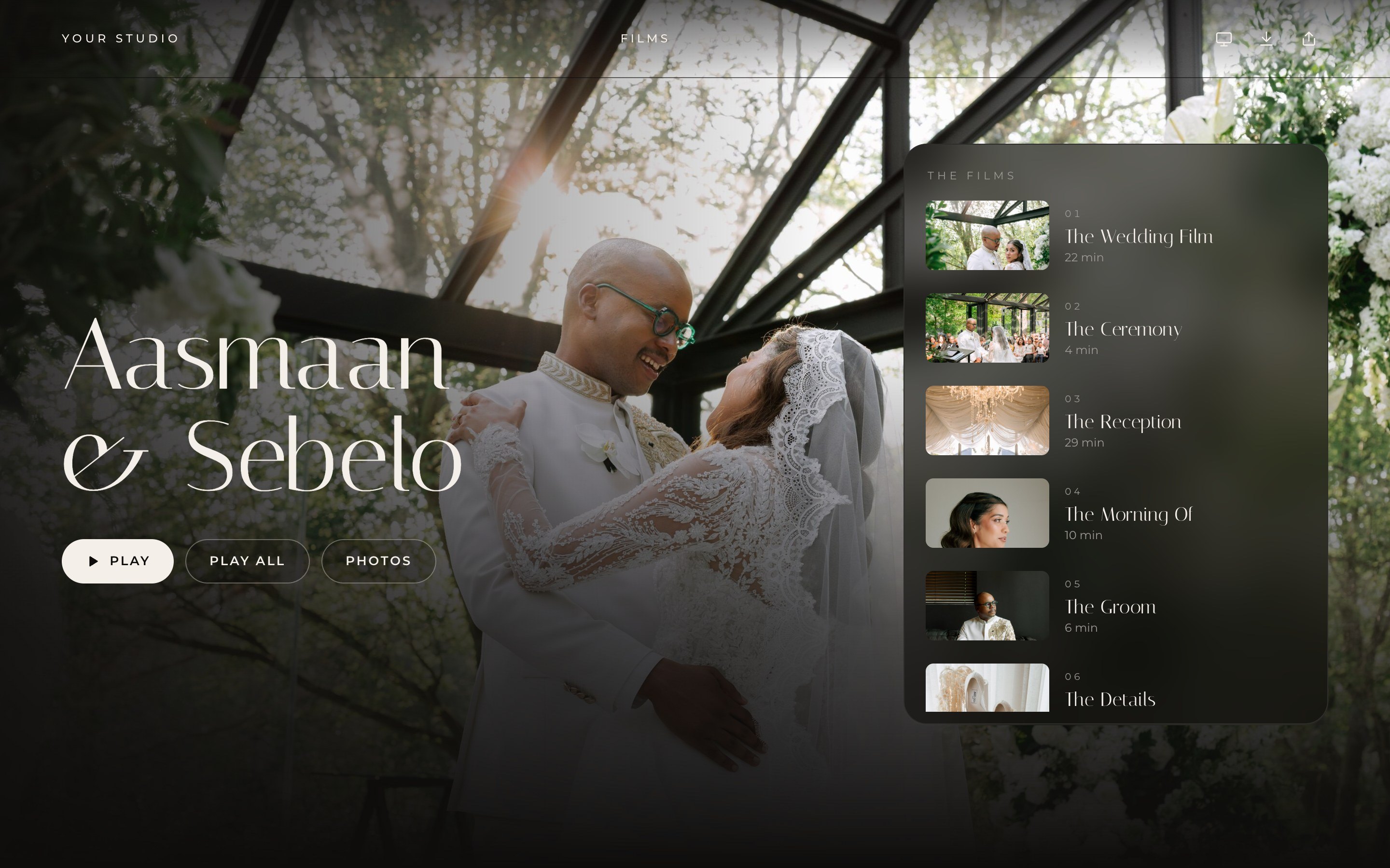 Mikaeel & Iman's wedding gallery delivered with Dellro, open on a laptop