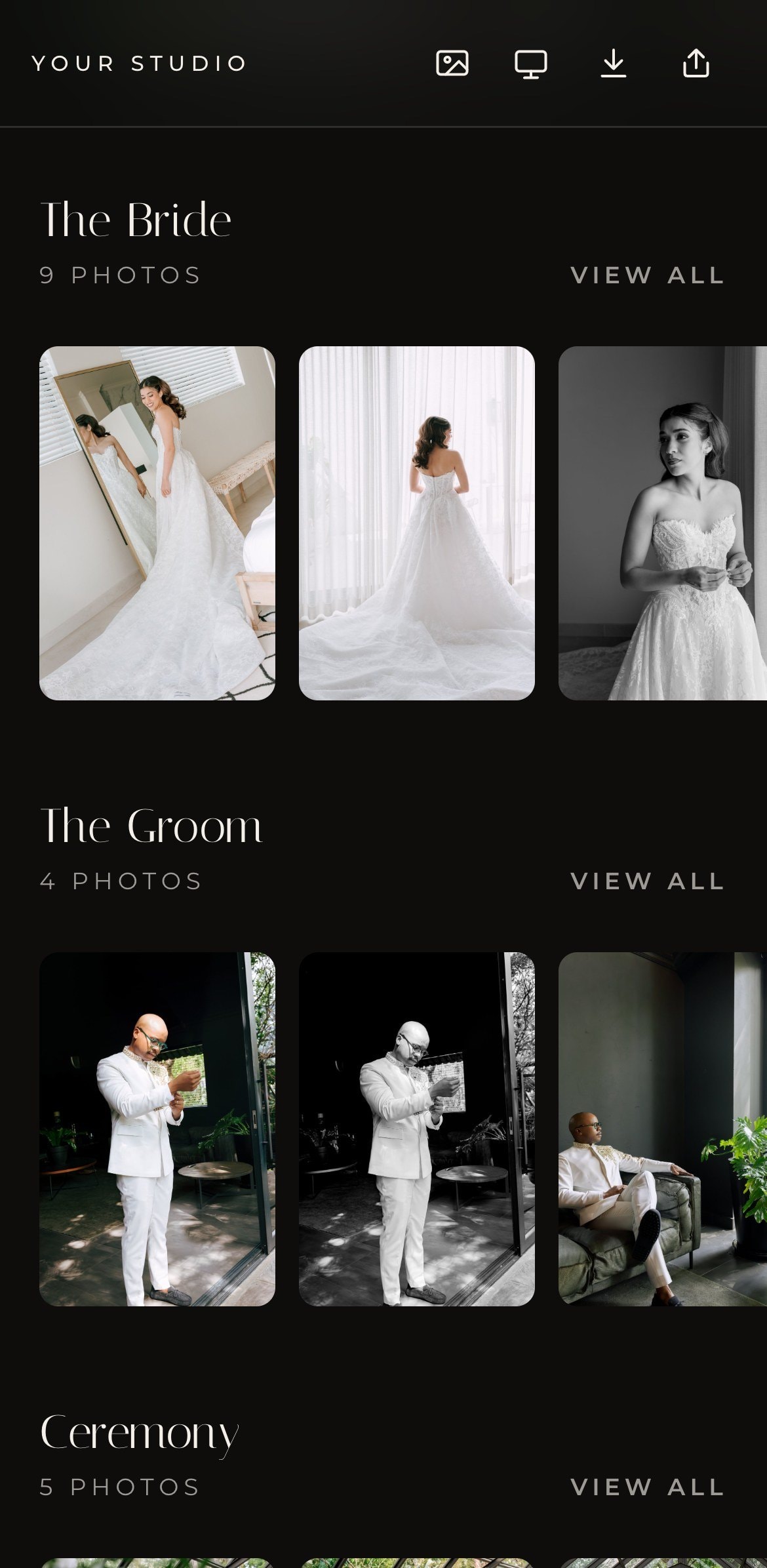 Greg & Micaela's gallery on a phone