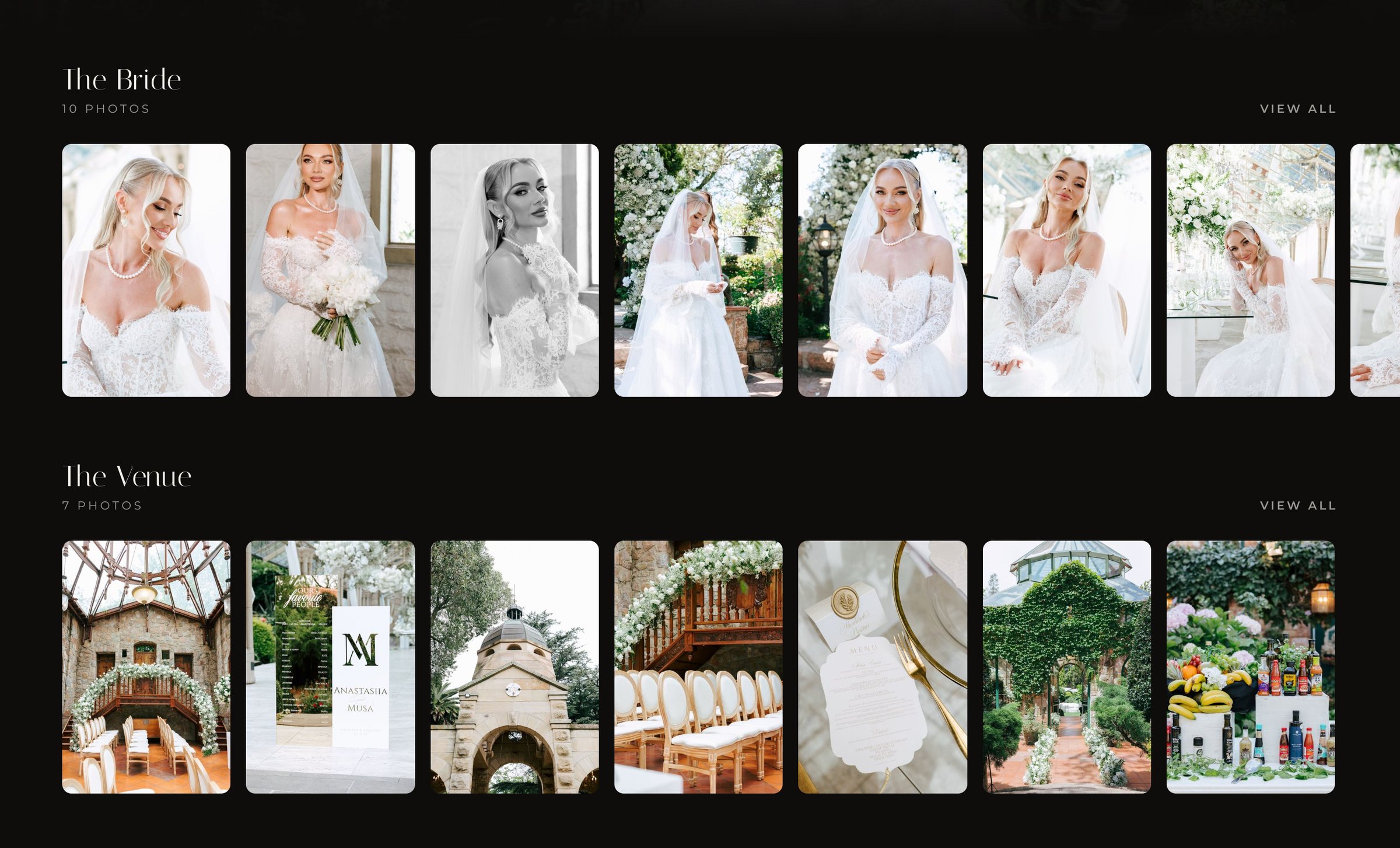 Musa & Anastasia's wedding photo sets in Dellro's Sierra layout